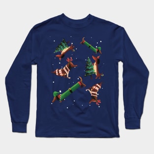 Sausage Dog Christmas Party Long Sleeve T-Shirt